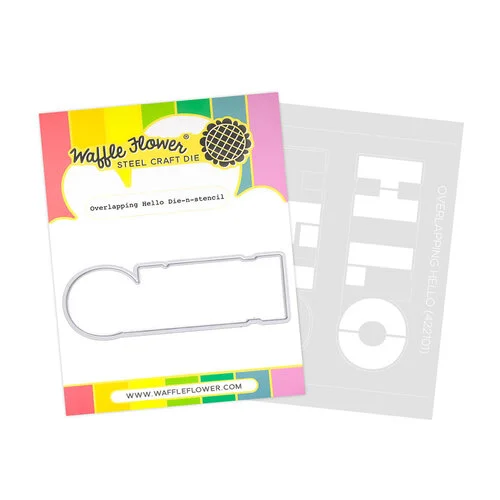 Waffle Flower Crafts - Die-N-Stencil - Overlapping Hello 1 Waffle Flower Crafts - Die-N-Stencil - Overlapping Hello
