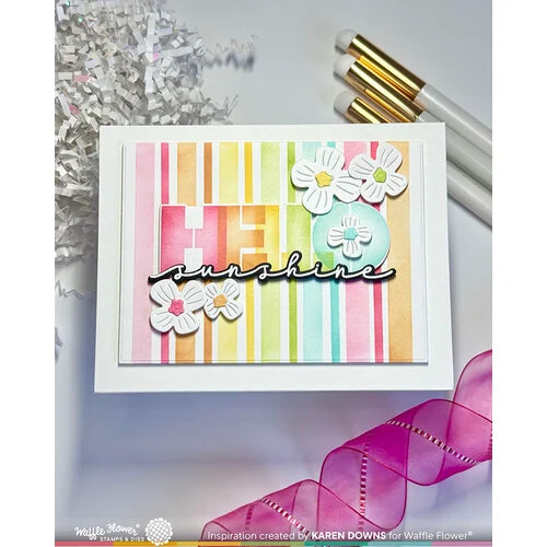 Waffle Flower Crafts - Die-N-Stencil - Overlapping Hello 3 Waffle Flower Crafts - Die-N-Stencil - Overlapping Hello