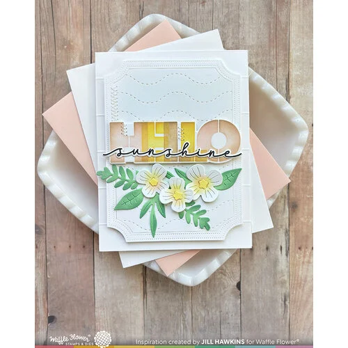 Waffle Flower Crafts - Die-N-Stencil - Overlapping Hello 4 Waffle Flower Crafts - Die-N-Stencil - Overlapping Hello