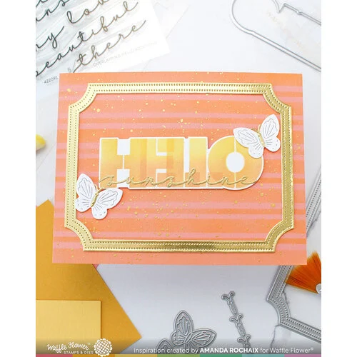 Waffle Flower Crafts - Die-N-Stencil - Overlapping Hello 5 Waffle Flower Crafts - Die-N-Stencil - Overlapping Hello