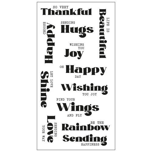 Sizzix - Clear Acrylic Stamps - Good Vibes - Set 04