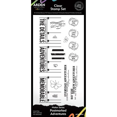 Arden Creative Studio - Maker Series Collection - Clear Photopolymer Stamps - Postmarked Adventures