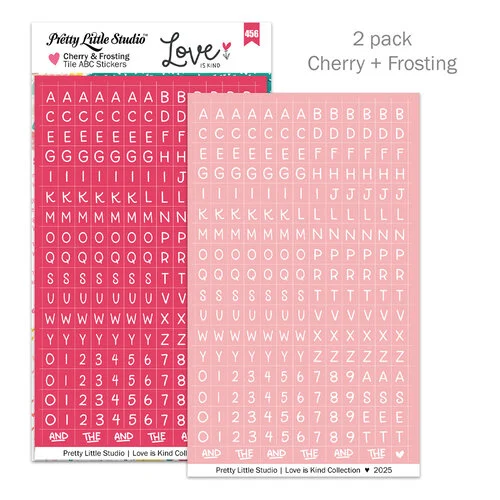 Pretty Little Studio - Love Is Kind Collection - Stickers - Mini ABC - Cherry and Frosting