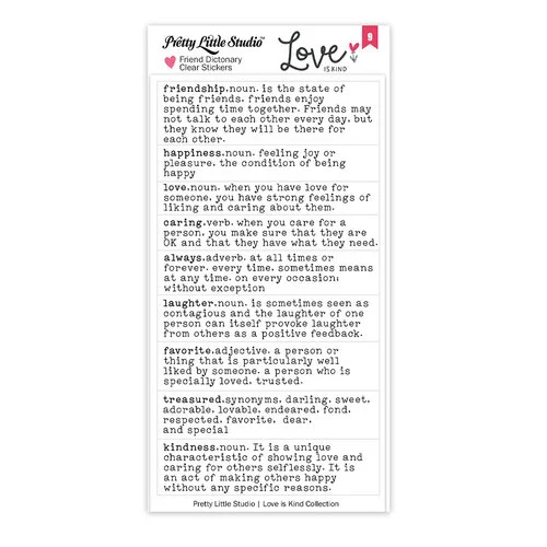 Pretty Little Studio - Love Is Kind Collection - Stickers - Friend Dictionary