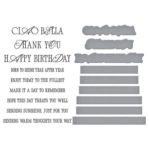 Spellbinders - La Dolce Vita Collection - BetterPress - Press Plates and Dies - Sentiments