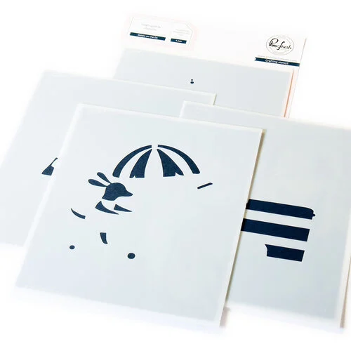 Pinkfresh Studio - Delights & Doodles Collection - Stencils - Gelato On The Go