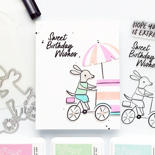 Pinkfresh Studio - Delights & Doodles Collection - Stencils - Gelato On The Go
