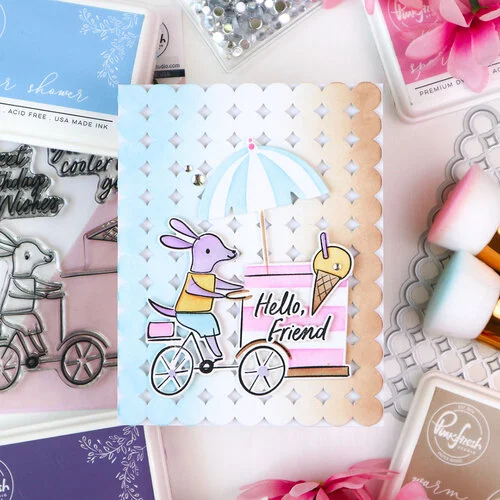 Pinkfresh Studio - Delights & Doodles Collection - Stencils - Gelato On The Go