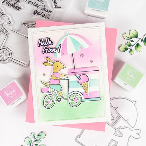 Pinkfresh Studio - Delights & Doodles Collection - Stencils - Gelato On The Go