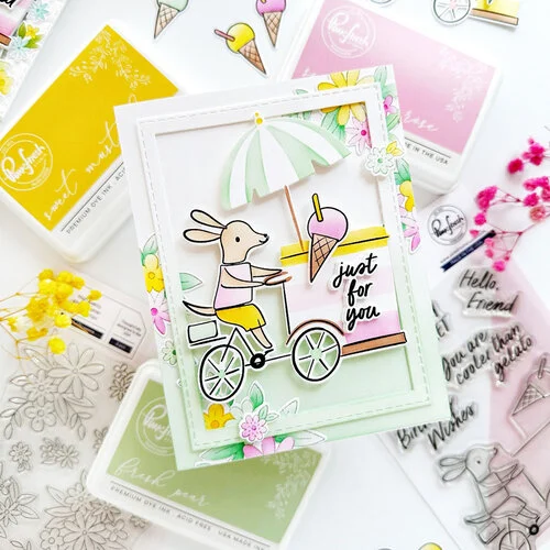 Pinkfresh Studio - Delights & Doodles Collection - Stencils - Gelato On The Go