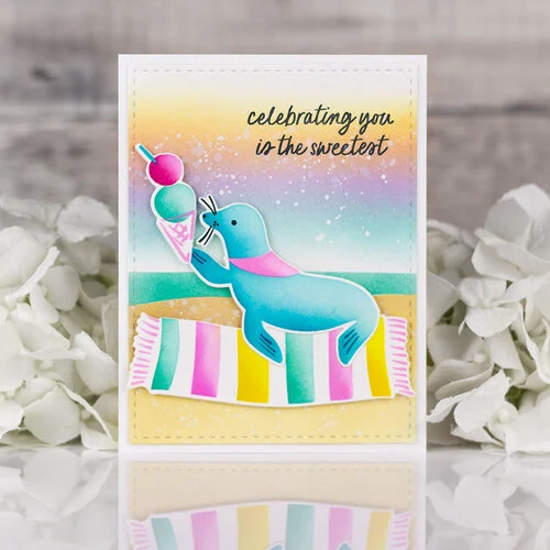 Pinkfresh Studio - Delights & Doodles Collection - Stencils - Seaside Cones 2 Pinkfresh Studio - Delights & Doodles Collection - Stencils - Seaside Cones
