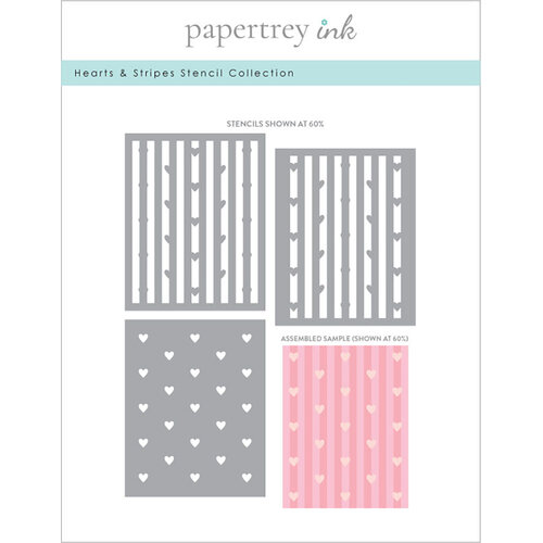 Papertrey Ink - Stencils - Hearts And Stripes 1 Papertrey Ink - Stencils - Hearts And Stripes