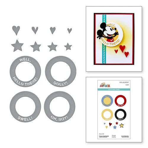 Spellbinders - Say Cheese Classic Mouse Collection - Etched Dies - Frame and Sentiments