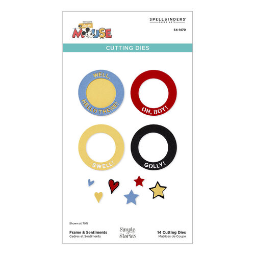 Spellbinders - Say Cheese Classic Mouse Collection - Etched Dies - Frame and Sentiments
