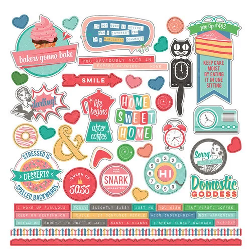 PhotoPlay - Slightly Sassy Collection - 12 x 12 Cardstock Stickers - Elements 1 PhotoPlay - Slightly Sassy Collection - 12 x 12 Cardstock Stickers - Elements