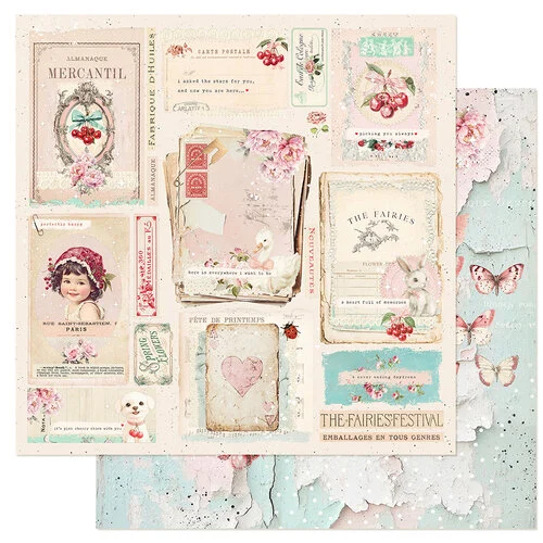 Prima - Cherry Sweet Collection - 12 x 12 Double Sided Paper - A Never Ending Daydream
