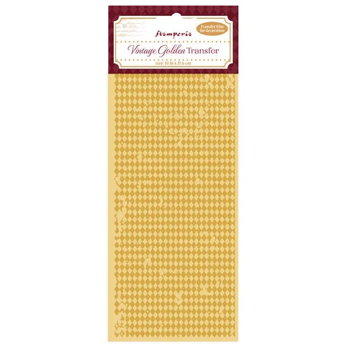 Stamperia - Alice In Christmas Collection - Vintage Golden Transfer - Rhombuses Pattern