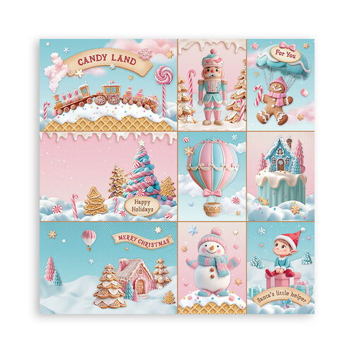 Stamperia - Candy Christmas Collection - 8 x 8 Paper Pad - Single Face 19 Stamperia - Candy Christmas Collection - 8 x 8 Paper Pad - Single Face