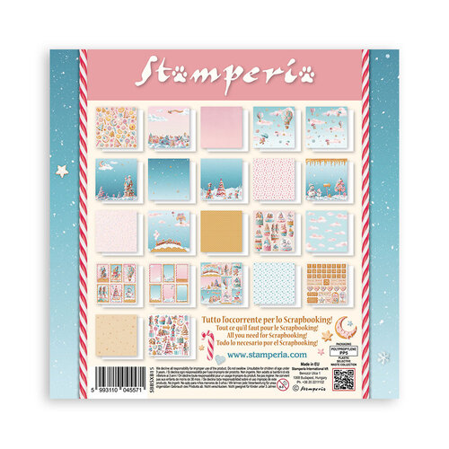 Stamperia - Candy Christmas Collection - 8 x 8 Paper Pad - Single Face 24 Stamperia - Candy Christmas Collection - 8 x 8 Paper Pad - Single Face