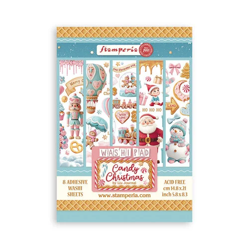 Stamperia - Candy Christmas Collection - Washi Pad - 8 Sheets 1 Stamperia - Candy Christmas Collection - Washi Pad - 8 Sheets
