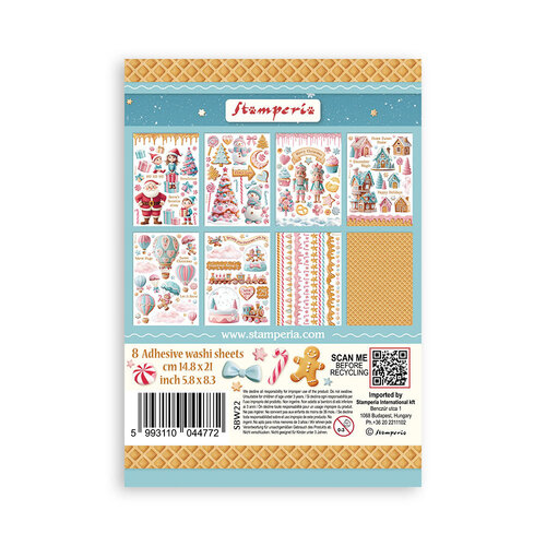 Stamperia - Candy Christmas Collection - Washi Pad - 8 Sheets 10 Stamperia - Candy Christmas Collection - Washi Pad - 8 Sheets