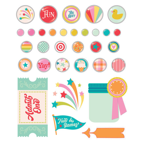 Simple Stories - Fun Times Collection - Self Adhesive Decorative Brads 2 Simple Stories - Fun Times Collection - Self Adhesive Decorative Brads