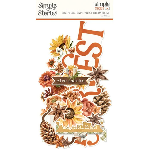Simple Stories - Simple Vintage Autumn Breeze Collection - Simple Pages - Page Pieces 1 Simple Stories - Simple Vintage Autumn Breeze Collection - Simple Pages - Page Pieces