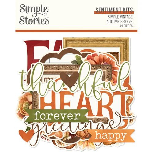 Simple Stories - Simple Vintage Autumn Breeze Collection - Ephemera - Sentiment Bits And Pieces 1 Simple Stories - Simple Vintage Autumn Breeze Collection - Ephemera - Sentiment Bits And Pieces