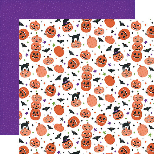Echo Park - Ghosts And Goblins Collection - 12 x 12 Double Sided Paper - Pumpkin Fun