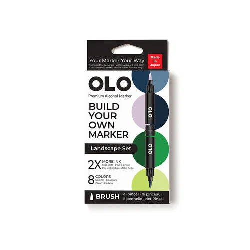 OLO - Brush Collection - 8 Color Markers Set - Landscape