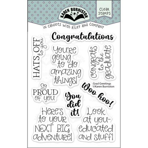 Karen Burniston - Clear Photopolymer Stamps - Grad Greetings