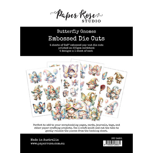 Paper Rose - Embossed Die Cuts - Butterfly Gnomes