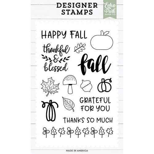 Echo Park - Clear Photopolymer Stamps - Happy Fall Foliage