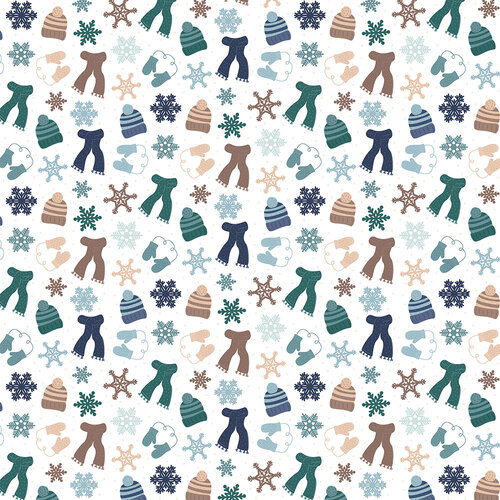 Echo Park - Snow Day Collection - 12 x 12 Double Sided Paper - Bundle Up