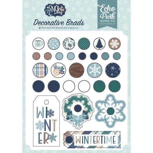 Echo Park - Snow Day Collection - Adhesive Brads 1 Echo Park - Snow Day Collection - Adhesive Brads