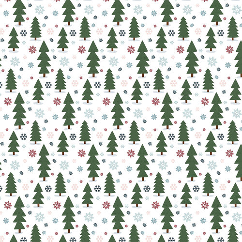 Echo Park - Winter Fun Collection - 12 x 12 Double Sided Paper - Snowy Forest Trees