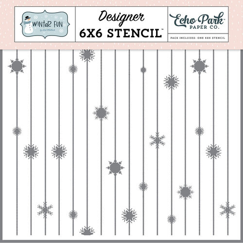 Echo Park - Winter Fun Collection - 6 x 6 Stencil - Snowflake Strings 1 Echo Park - Winter Fun Collection - 6 x 6 Stencil - Snowflake Strings