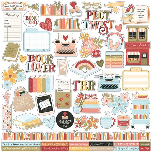 Echo Park - Bookish Collection - 12 x 12 Cardstock Stickers - Element