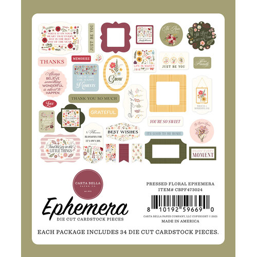 Carta Bella Paper - Pressed Floral Collection - Ephemera
