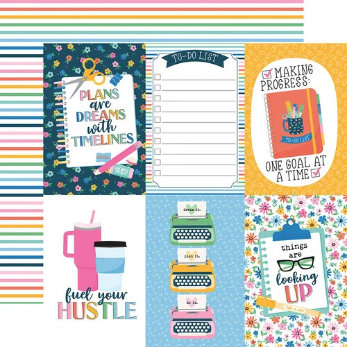 Echo Park - Plan On It Collection - 12 x 12 Double Sided Paper - 4x6 Journaling Cards 1 Echo Park - Plan On It Collection - 12 x 12 Double Sided Paper - 4x6 Journaling Cards