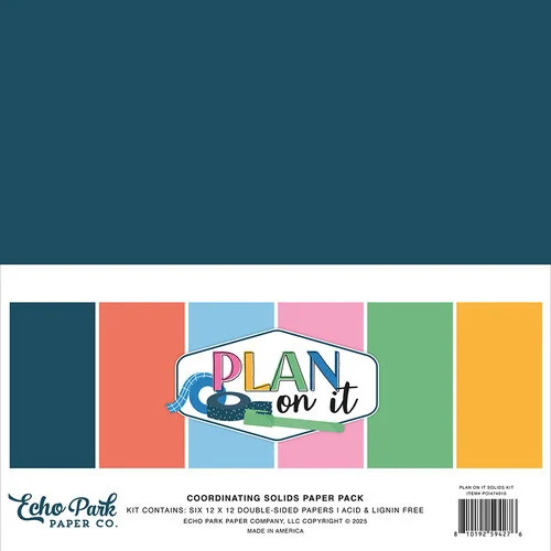 Echo Park - Plan On It Collection - 12 x 12 Paper Pack - Solids 1 Echo Park - Plan On It Collection - 12 x 12 Paper Pack - Solids