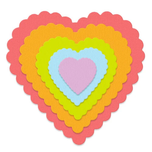 Scrapbook.com - Decorative Die Set - Nested Scalloped Hearts 2 Scrapbook.com - Decorative Die Set - Nested Scalloped Hearts