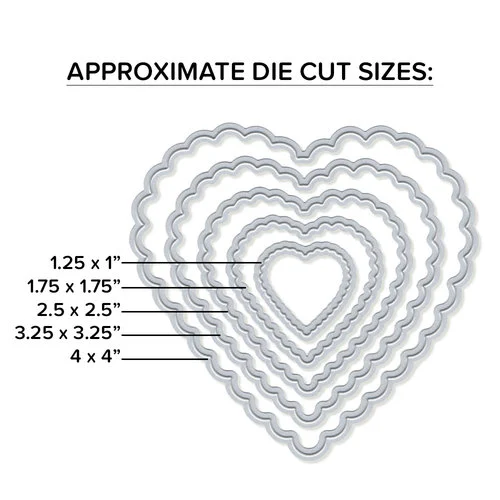 Scrapbook.com - Decorative Die Set - Nested Scalloped Hearts 3 Scrapbook.com - Decorative Die Set - Nested Scalloped Hearts