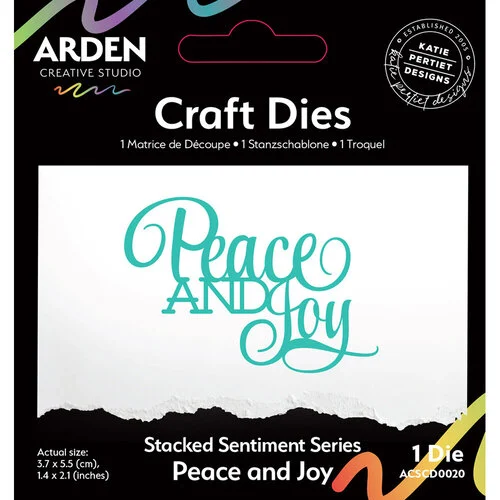 Arden Creative Studio - Sentiment Series Collection - Dies - Stacked Peace and Joy