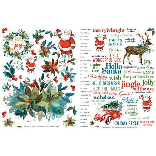 Arden Creative Studio - Season Of Joy Collection - Rub-On Transfer Set