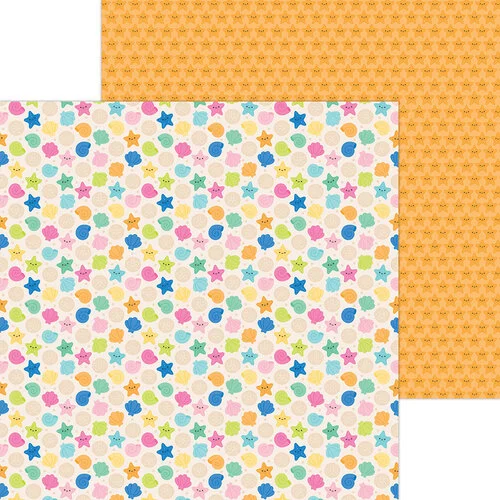 Doodlebug Design - Summer Fun Collection - 12 x 12 Double Sided Paper - Seashells By The Seashore