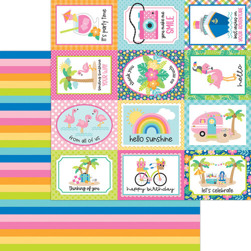 Doodlebug Design - Summer Fun Collection - 12 x 12 Double Sided Paper - Beach Towel 1 Doodlebug Design - Summer Fun Collection - 12 x 12 Double Sided Paper - Beach Towel