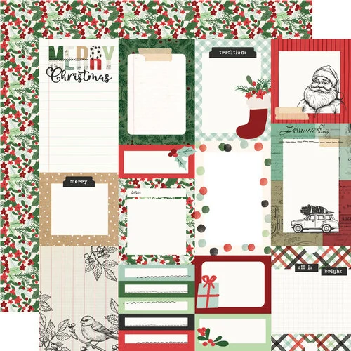 Simple Stories - All Wrapped Up Collection - 12 x 12 Double Sided Paper - Journal Elements