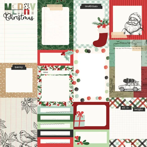 Simple Stories - All Wrapped Up Collection - 12 x 12 Double Sided Paper - Journal Elements