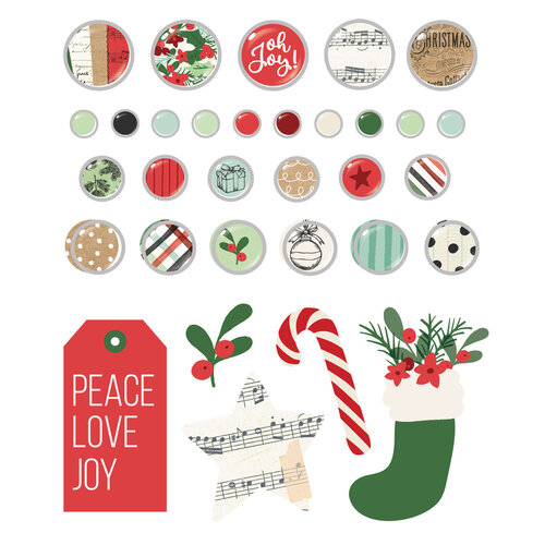 Simple Stories - All Wrapped Up Collection - Self Adhesive Decorative Brads